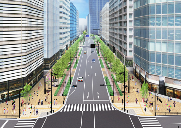 新虎通り歩道整備のイメージ