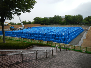 回収した除去物仮置き場