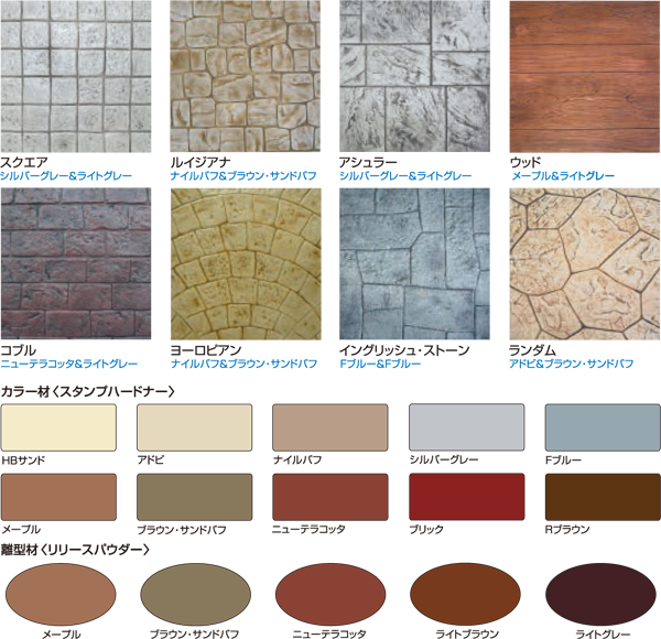 レインボースタンプクリート・標準デザインパターン&カラー レインボースタンプクリート・標準デザインパターン&カラー