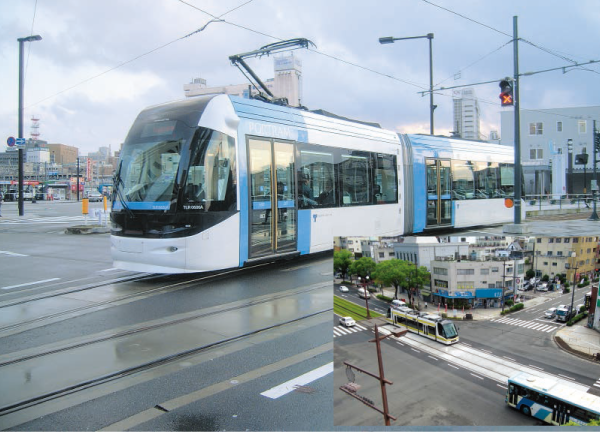 樹脂固定軌道(LRT用制振軌道)・施工例 樹脂固定軌道(LRT用制振軌道)・施工例